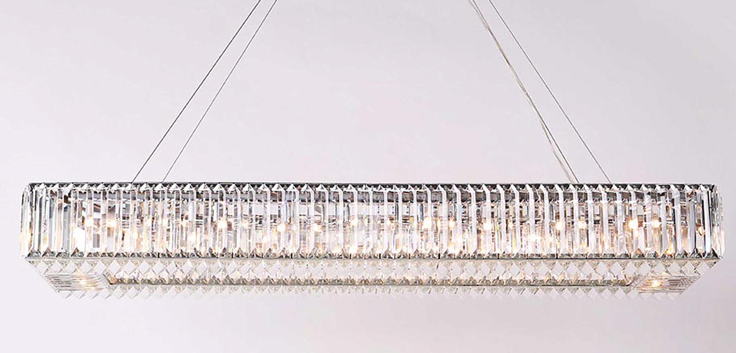 Люстра Darleen Crystal Nickel Rectangular Chandelier Люстра Darleen Crystal Nickel Rectangular Chandelier - Loft-Concept в Рязани