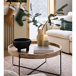 Журнальный стол с круглой деревянной столешницей Urban Style Space варинант исполнения - 5 | Loft Concept в Рязани