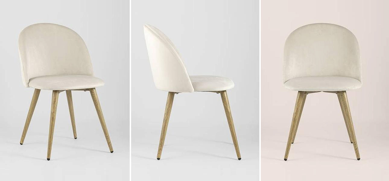 Стул Miruna Chair II Молочный Велюр Стул Miruna Chair II Молочный Велюр - Loft-Concept в Рязани
