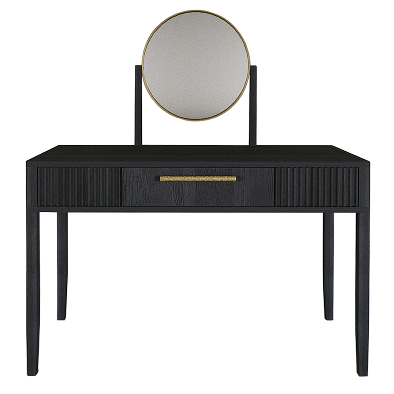 Туалетный Стол с зеркалом Primo Черный дуб Черный матовый Золотой в Рязани | Loft Concept 