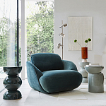 Полукруглое мягкое кресло Halle Green Armchair варинант исполнения - 8 | Loft Concept в Рязани