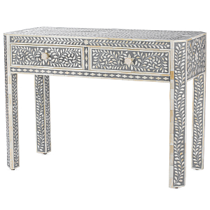 Консоль с ящиками отделка кость BONE INLAY CONSOL TABLE 2 DRAWER
