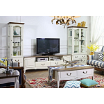 ТВ-тумба в стиле прованс из массива дерева Montmartre Wooden Provence TV Stand варинант исполнения - 3 | Loft Concept в Рязани