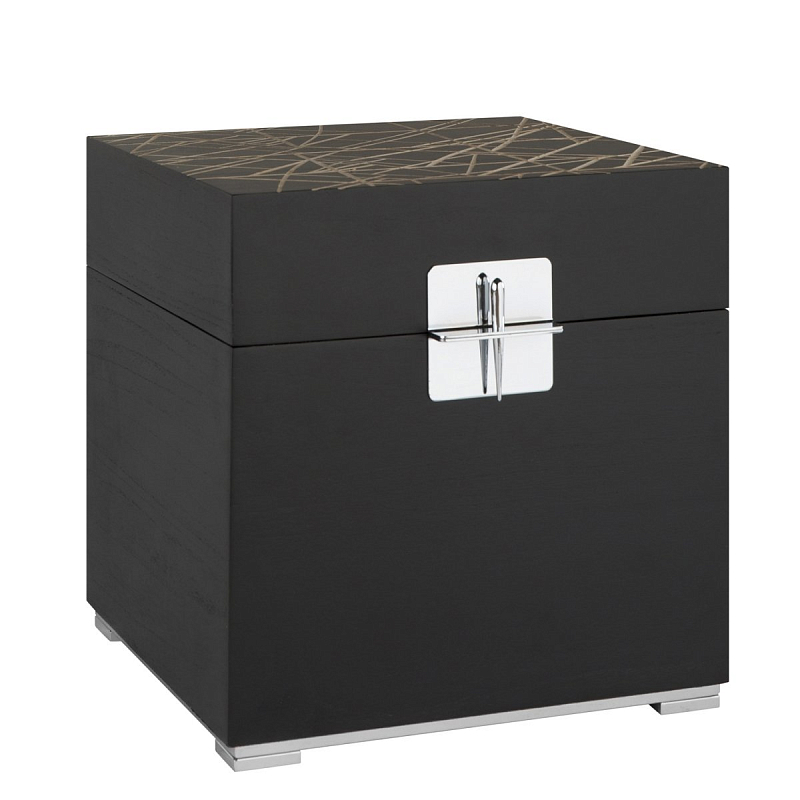 Сундук Silver Buckle Cube Черный Золотой Серебряный Сундук Silver Buckle Cube Черный Золотой Серебряный в Рязани | Loft Concept