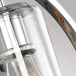 Бра цвета хром с круглой рамой и цилиндрическим прозрачным стеклянным плафоном на прямоугольном основании Feiss варинант исполнения - 5 | Loft Concept в Рязани