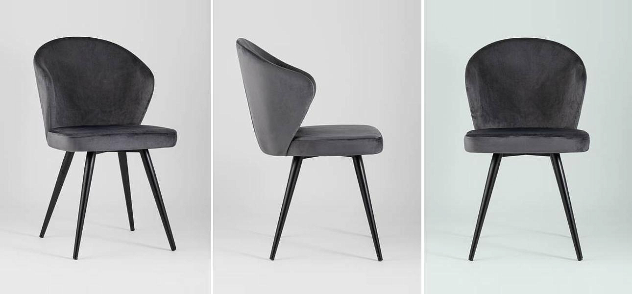 Стул Темно-Серый Бархат Volante Chair Стул Темно-Серый Бархат Volante Chair - Loft-Concept в Рязани