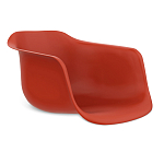 Стул пластиковый красного цвета на колесиках с подъемно-поворотным механизмом Eames Red варинант исполнения - 2 | Loft Concept в Рязани