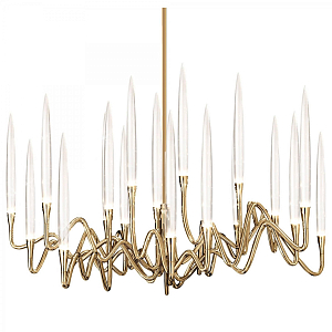 Люстра Golden candle 3 Round Chandelier Brass and Crystals