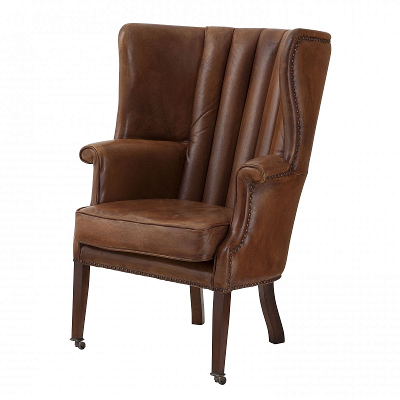 Кресло Eichholtz Chair Chamberlain Коричневый Латунь Античная полированная в Рязани | Loft Concept 