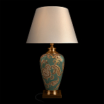 Настольная лампа бирюзовая с цветочным принтом Turquoise Flight варинант исполнения - 2 | Loft Concept в Рязани