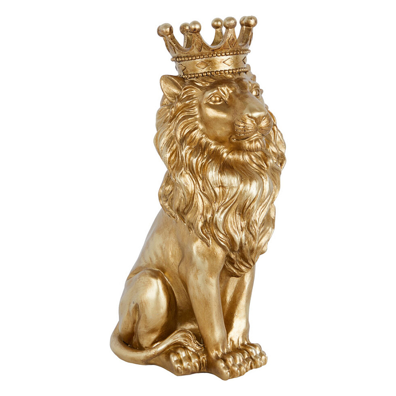 Статуэтка лев с детализированной гривой и изящной короной Lion Crown Золотой Статуэтка лев с детализированной гривой и изящной короной Lion Crown Золотой в Рязани | Loft Concept