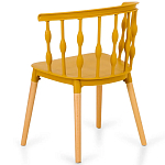 Пластиковый стул на ножках из массива бука Ferret Spiral Mustard варинант исполнения - 6 | Loft Concept в Рязани