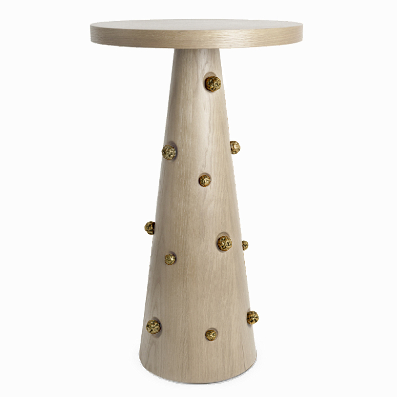 Приставной столик Okinawa Gray Side table Бежевый Золотой в Рязани | Loft Concept 