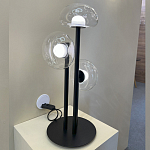 Настольная лампа с тремя прозрачными куполообразными плафонами и черным металлическим основанием Flos Wireline Lighting варинант исполнения - 5 | Loft Concept в Рязани