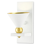 Бра с бело-золотыми плафоном в форме конуса Light Source варинант исполнения - 4 | Loft Concept в Рязани