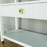 Стеллаж Elsa Dreams White со стеклянными полками и ящиком варинант исполнения - 5 | Loft Concept в Рязани