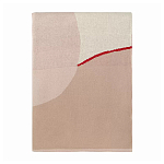 Плед из хлопка бежевого цвета с абстрактным принтом Elysian Flow Peach варинант исполнения - 2 | Loft Concept в Рязани