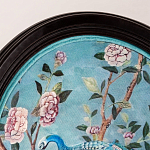 Стул из массива бука бирюзовый с изображением птиц в саду Turquoise Chinoiserie Bird Chair варинант исполнения - 3 | Loft Concept в Рязани