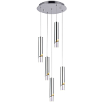 Подвесной светильник Metal Acrylic Tube Five Chrome Hanging Lamp варинант исполнения - 2 | Loft Concept в Рязани