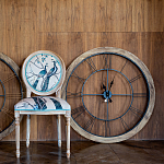 Часы настенные деревянные с римскими цифрами чёрного цвета Clock with History варинант исполнения - 3 | Loft Concept в Рязани