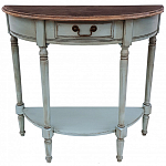 Полукруглая консоль в стиле прованс светло-бирюзовая Margery Provence Console варинант исполнения - 1 | Loft Concept в Рязани