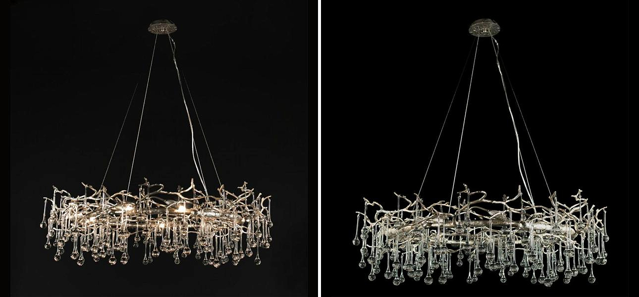 Люстра Crystal Drops Silver диаметр 100 Люстра Crystal Drops Silver диаметр 100 - Loft-Concept в Рязани
