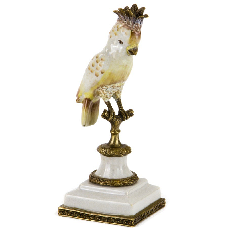 Статуэтка White Crested Parrot Белый Бронза Статуэтка White Crested Parrot Белый Бронза в Рязани | Loft Concept