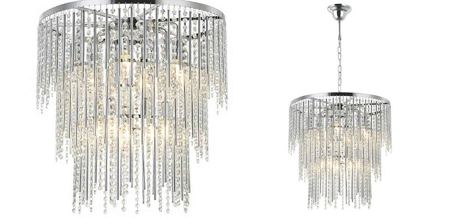 Люстра Crystal Wind Chimes Chrome Chandelier Люстра Crystal Wind Chimes Chrome Chandelier - Loft-Concept в Рязани