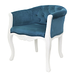 Кресло низкое в стиле прованс Louis French Armchair white and blue velour варинант исполнения - 3 | Loft Concept в Рязани