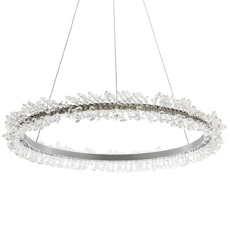Кольцевая люстра с хрустальным декором Rowan Crystal Ring Chrome Horizontal Chandelier Прозрачный Хром Кольцевая люстра с хрустальным декором Rowan Crystal Ring Chrome Horizontal Chandelier Прозрачный Хром в Рязани | Loft Concept