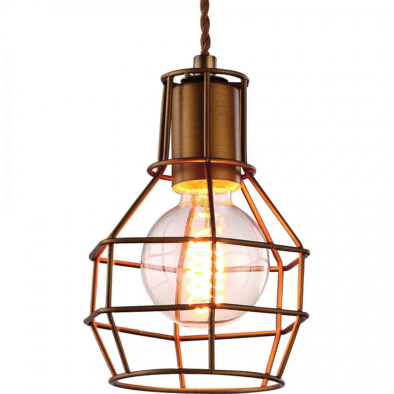 Подвесной светильник Loft Wire Cage Pendant Brown Бронза Подвесной светильник Loft Wire Cage Pendant Brown Бронза в Рязани | Loft Concept