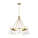 Люстра с 5-ю плафонами в форме песочных часов с узкими перфорированными отверстиями Feiss варинант исполнения - 13 | Loft Concept в Рязани