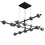 Люстра подвесная черная в сочетании с серыми стеклянными плафонами Embodiment варинант исполнения - 1 | Loft Concept в Рязани