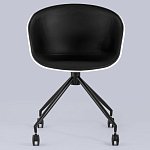 Офисное кресло из пластика с мягким сиденьем Eggshell Black варинант исполнения - 4 | Loft Concept в Рязани