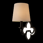 Бра с белым текстильным абажуром и декоративным основанием в виде четырехлистника с зеркальной вставкой Vitorino варинант исполнения - 9 | Loft Concept в Рязани