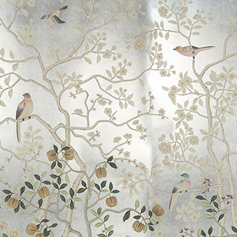Обои ручная роспись Temple Newsam White Gold gilded silk Обои ручная роспись Temple Newsam White Gold gilded silk в Рязани | Loft Concept