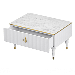 Стол журнальный белый с ящиком Expanses of Beauty варинант исполнения - 2 | Loft Concept в Рязани