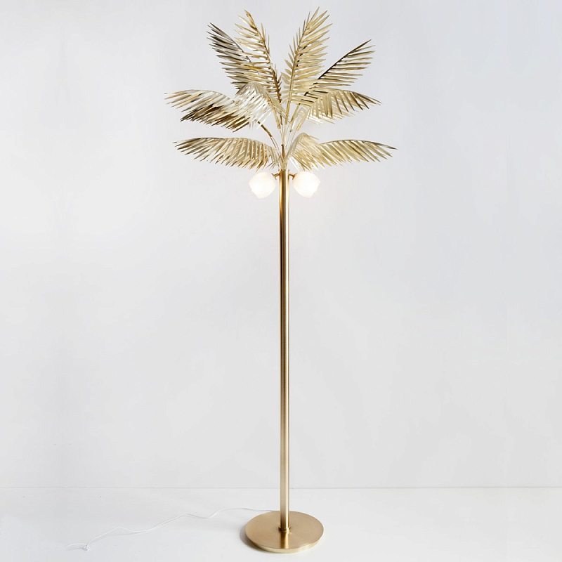 Торшер Palmyra palm tree lamp Золотой Белый Торшер Palmyra palm tree lamp Золотой Белый в Рязани | Loft Concept