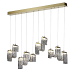 Подвесной светильник линейный с плафонами волнистой формы из фактурного стекла Big Wave варинант исполнения - 3 | Loft Concept в Рязани