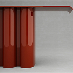 Консоль красная с цилиндрическим основанием Giorgio варинант исполнения - 2 | Loft Concept в Рязани