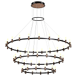 Люстра подвесная с тремя круглыми ярусами и цилиндрическими плафонами Arnaut Light варинант исполнения - 4 | Loft Concept в Рязани