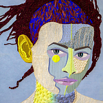 Картина с вышивкой Портрет wall panel People with the yellow ear 2 варинант исполнения - 2 | Loft Concept в Рязани