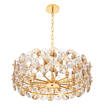 Люстра круглая золотого цвета с круглыми хрустальным элементами Solyria варинант исполнения - 6 | Loft Concept в Рязани