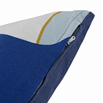 Подушка декоративная хлопковая синего цвета с абстрактным принтом Elysian Flow Azure варинант исполнения - 4 | Loft Concept в Рязани