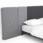 Кровать с большим мягким изголовьем Unity Dark Grey Bed варинант исполнения - 12 | Loft Concept в Рязани