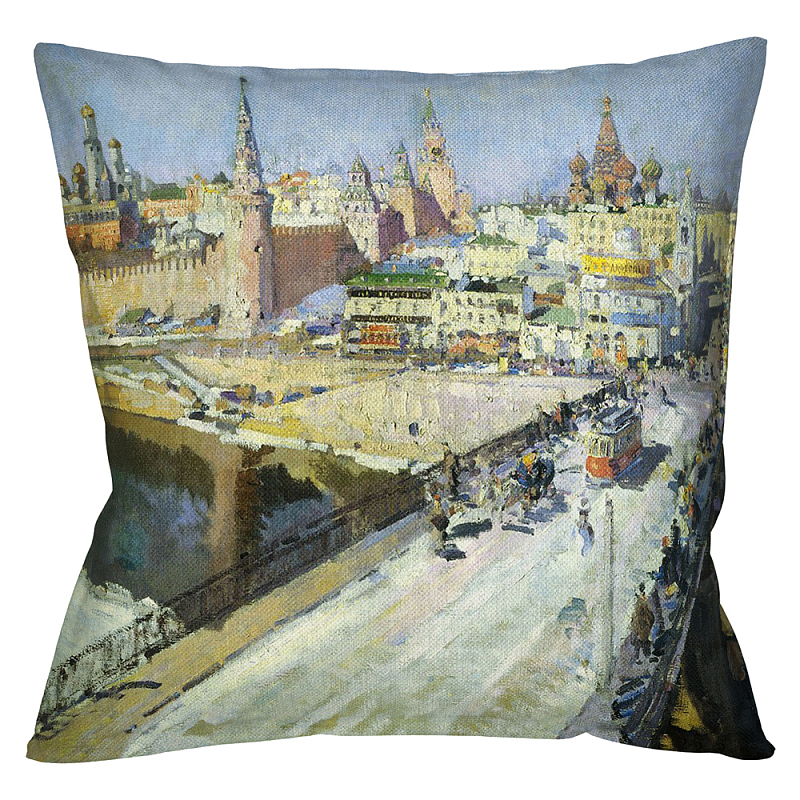 Подушка декоративная Москворецкий мост Impressionism in Art Мульти Бежевый Подушка декоративная Москворецкий мост Impressionism in Art Мульти Бежевый в Рязани | Loft Concept