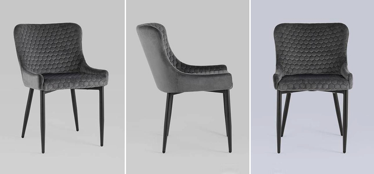 Стул Stitch Honey Chair Серый Велюр Стул Stitch Honey Chair Серый Велюр - Loft-Concept в Рязани