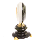 Часы настольные бронзовые из натуральных камней Мрамор и Змеевик Stone Clock варинант исполнения - 6 | Loft Concept в Рязани