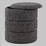 Пуф Three Gray в ткани букле серого цвета варинант исполнения - 2 | Loft Concept в Рязани