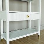 Стеллаж Elsa Dreams White со стеклянными полками и ящиком варинант исполнения - 2 | Loft Concept в Рязани